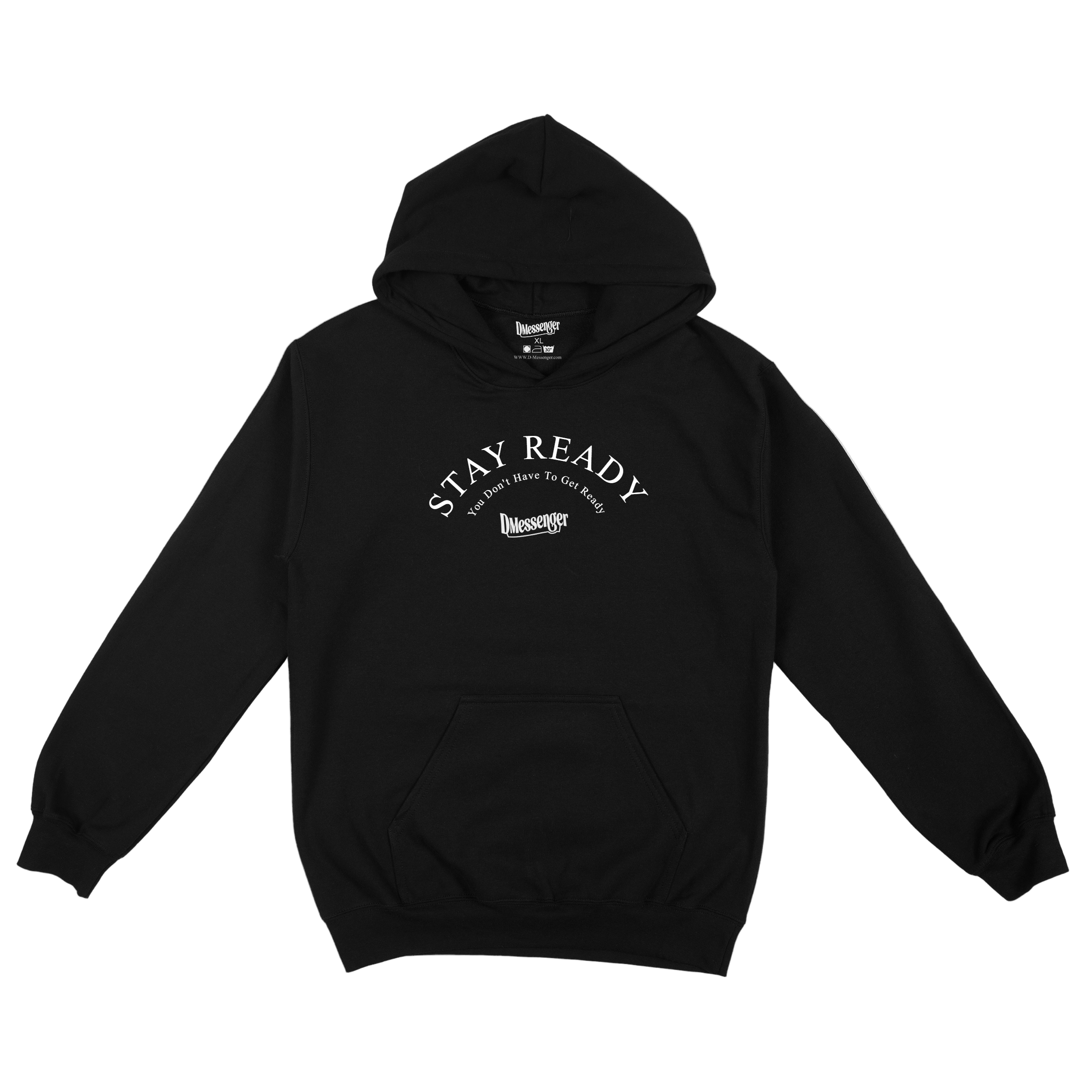 STAY READY HOODIE (WHITE PRINT)