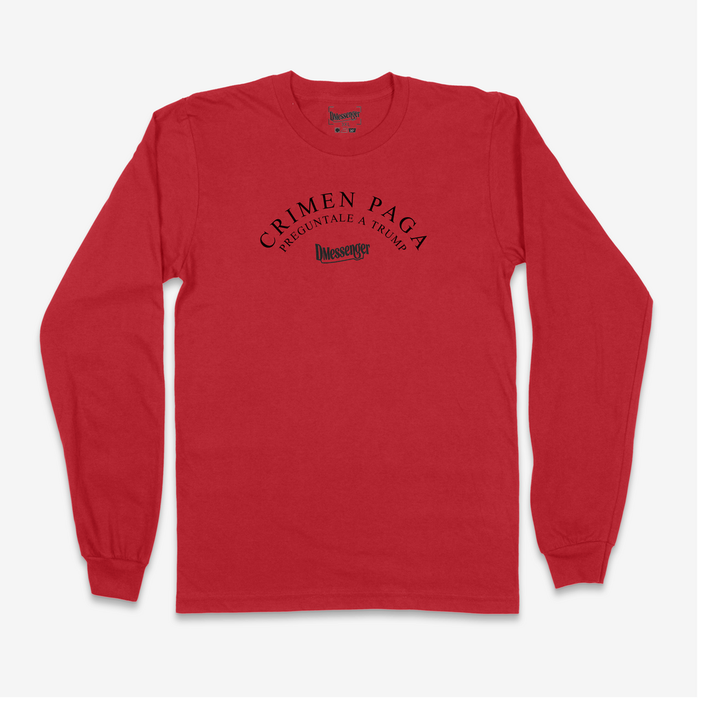 Crime Pays Ask Trump Spanish T-shirt (Black Print)