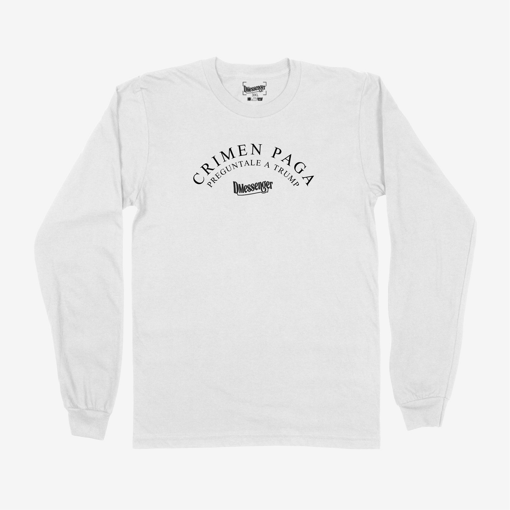 Crime Pays Ask Trump Spanish T-shirt (Black Print)